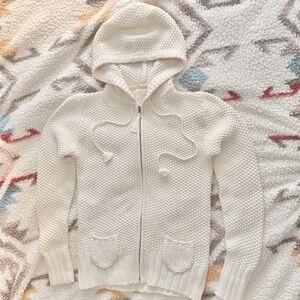 Old Navy Women’s Hoodie Textured Knit Cotton Sweater - Medium NWOT